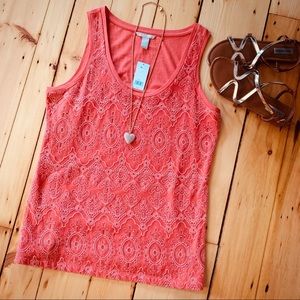 🍹NWT!! Banana Republic lace overlay tank 🍹